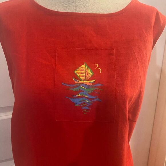 Sag Harbor Linen Dress & Jacket Set Sz 18W - Picture 10 of 12